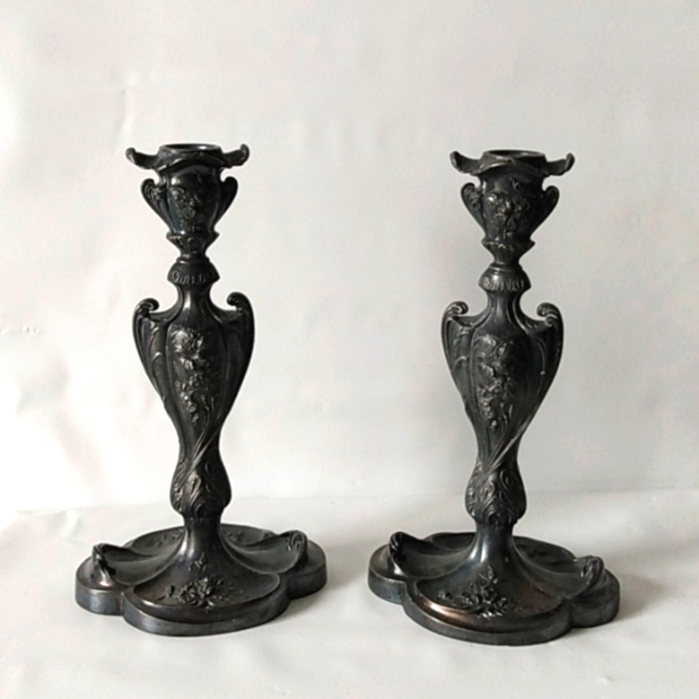 Pairpoint Antique 1904 Art Nouveau candleholders
